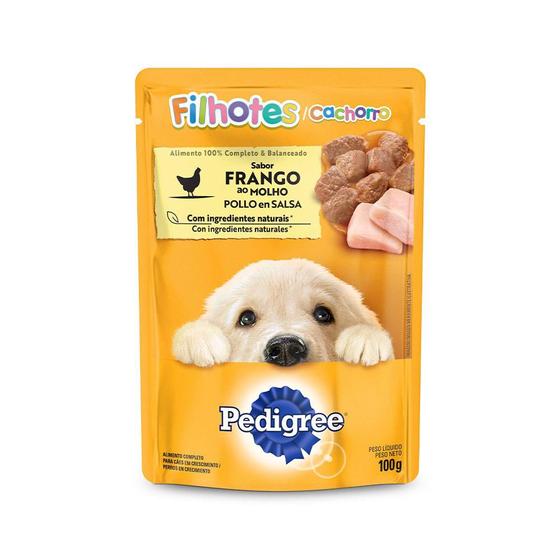 Imagem de Ração Úmida Pedigree Sachê Frango ao Molho para Cães Filhotes 100g