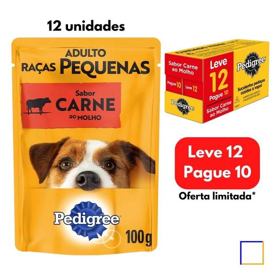 Ração Úmida Pedigree Sachê Raças Pequenas Sabor Carne Leve 12 Pague 10 é boa?