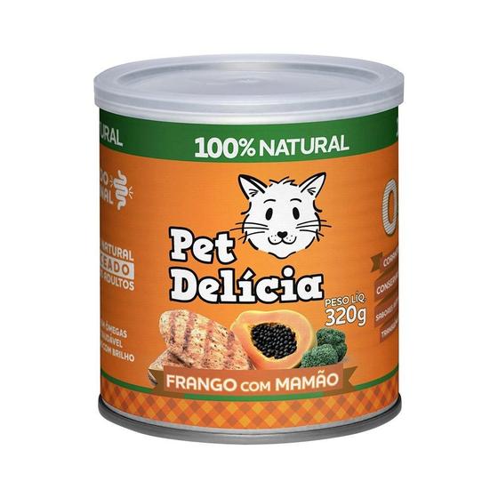 Imagem de Ração Úmida Pet Delícia Natural Frango com Mamão Saúde Intestinal - 320 g