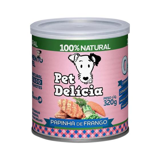 Imagem de Ração Úmida Pet Delícia Natural Papinha de Frango Crescimento Saudável para Cães Filhotes - 320 g