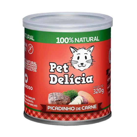 Imagem de Ração Úmida Pet Delícia para Gatos Adultos Picadinho de Carne - 320g