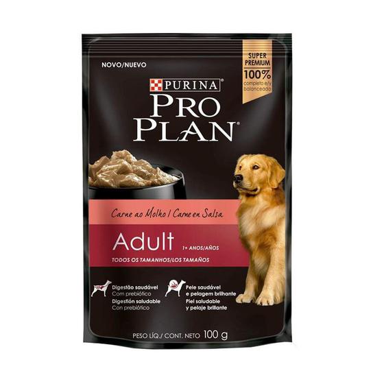 Ração Úmida Proplan para Cães Adultos Sachê sabor Carne 100g - 1 unidade é boa?