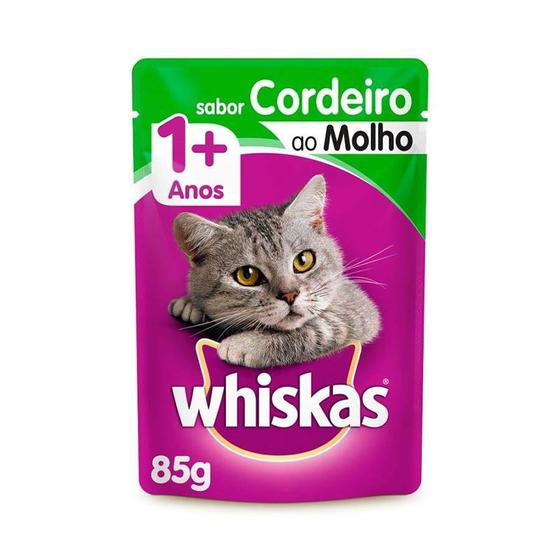 Imagem de Ração Úmida Sachê Whiskas Gatos Adultos Cordeiro Ao Molho 85g