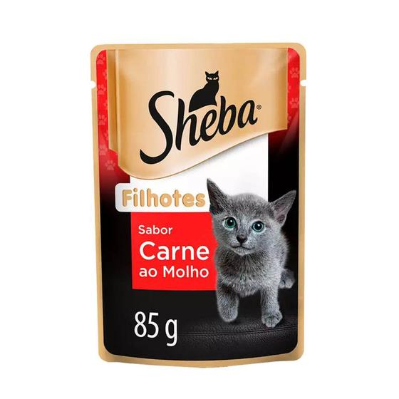 Imagem de Ração Úmida Sheba Gatos Filhotes Sachê Carne ao Molho 85g