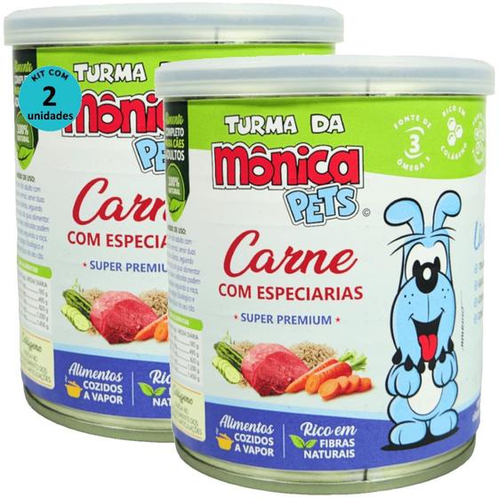 Imagem de Ração Úmida Turma da Mônica Pets Carne com Especiarias 280g Para Cães Adultos Kit 2 un