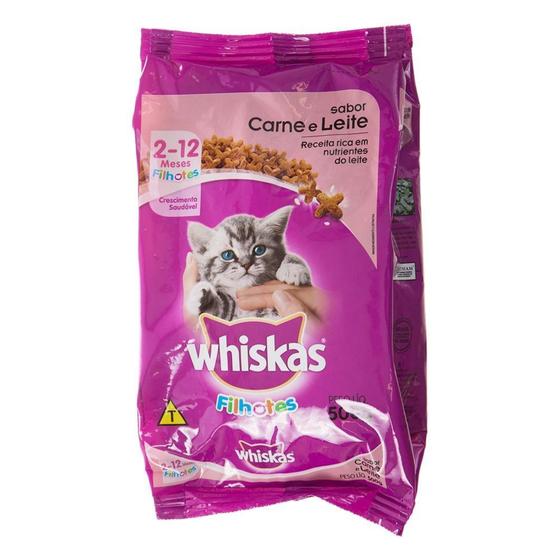 Imagem de Ração Whiskas Filhotes Sabor Carne E Leite 500G