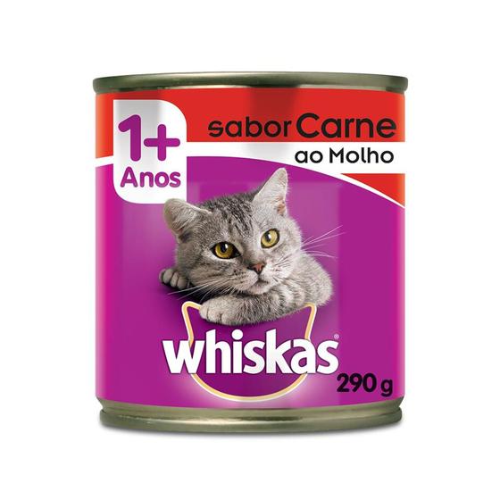 Imagem de Ração Whiskas Lata Carne ao Molho - 290 g