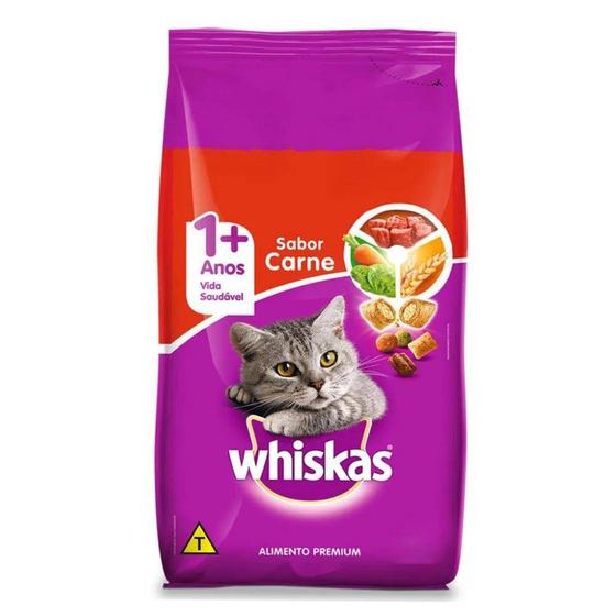 Imagem de Ração Whiskas Para Gatos Adultos Sabor Carne