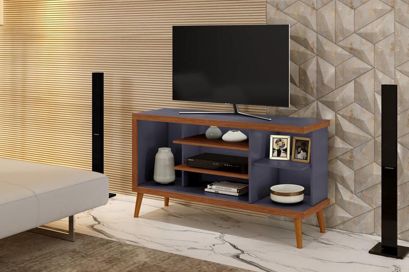 Rack Alto Padrão Egeo Chumbo/Canela P/ Sala Star - Premier Móveis ...