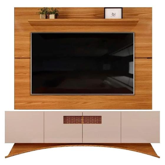 Imagem de Rack Aurora 4 Portas com Painel para Tv até 70 Polegadas Vitório Carvalho 180cm