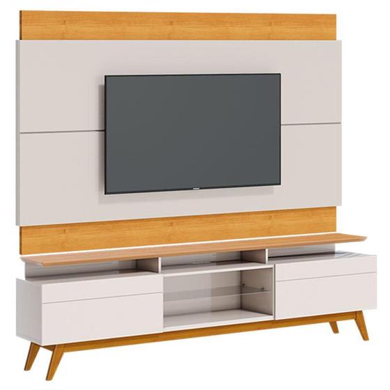 Imagem de Rack Bancada 2 Gavetas com Nicho e Painel para Tv Classic 2.2 Off White Nature - Imcal
