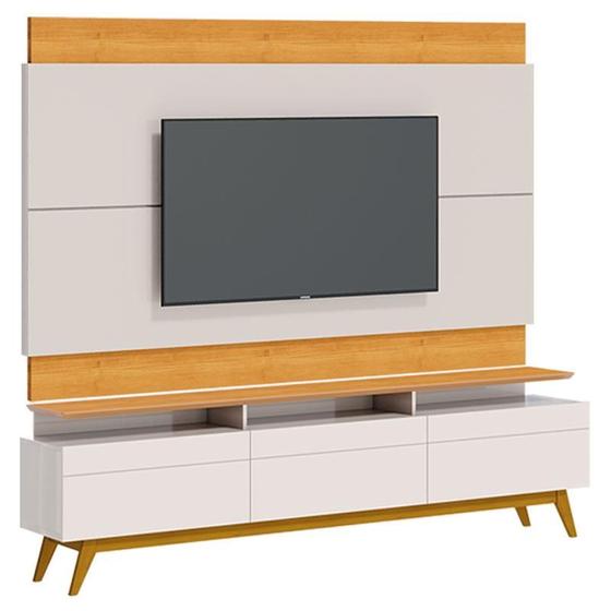 Imagem de Rack Bancada 3 Gavetas com Nicho e Painel para Tv Classic 2.2 Off White Nature - Imcal