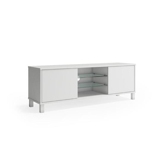 Imagem de Rack Classe com 2 Prateleiras de Vidro 150 cm 100% MDF Branco