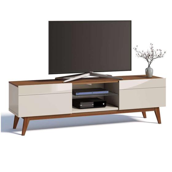 Rack Classic I 2 GV Off White com Freijó Touch 180 cm Menor preço em Rack Classic I 2 GV Off White com Freijó Touch 180 cm