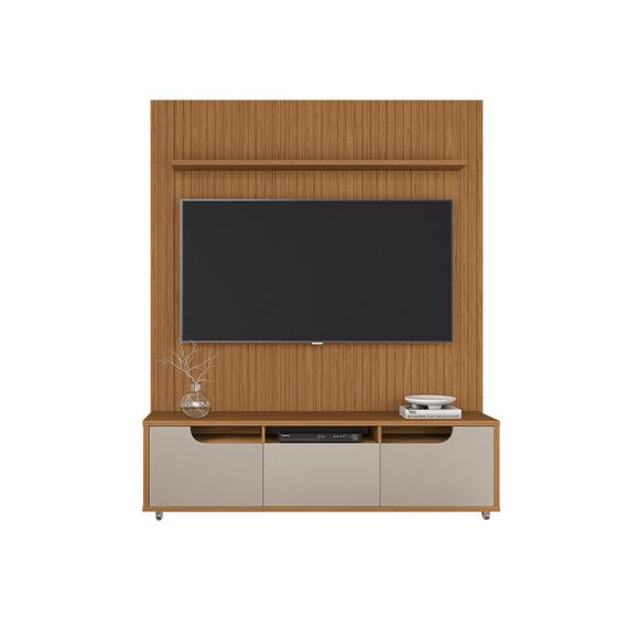 Imagem de Rack com Painel 1.60 Jersey Cedro com Off White - Móveis Casa D