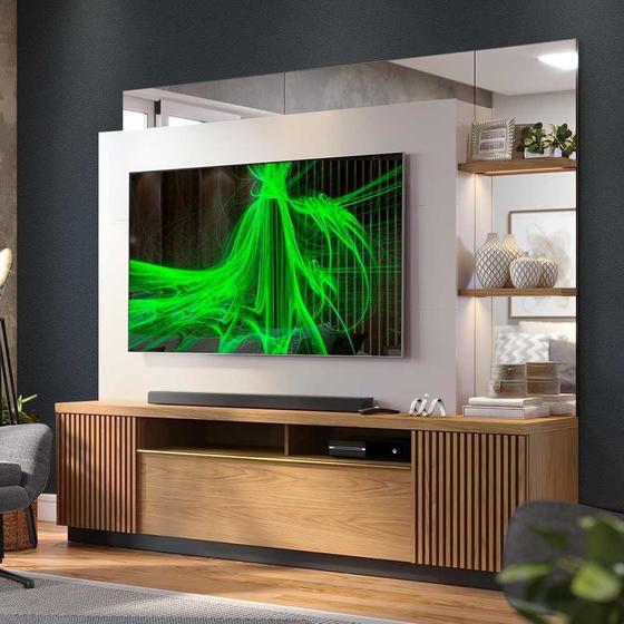 Imagem de Rack com Painel Niterói para Tv de até 70 - Freijó/off Whit
