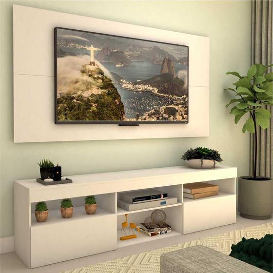 Rack com painel p/ TV 65" e 2 portas Toronto Multimóveis Menor preço em Rack com painel p/ TV 65" e 2 portas Toronto Multimóveis