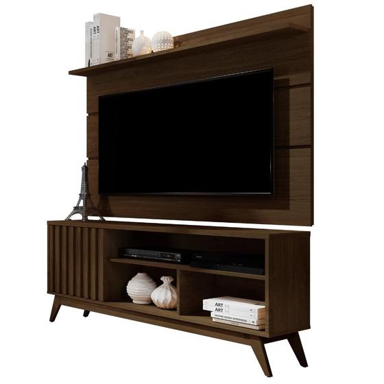Rack com Painel para Sala TV 50 Retro Pequeno 1 Porta Malbec Wood Giga Moveis Menor preço em Rack com Painel para Sala TV 50 Retro Pequeno 1 Porta Malbec Wood Giga Moveis