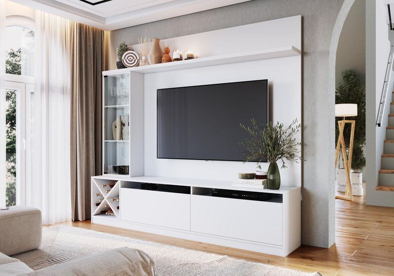 Rack com Painel para TV até 50 Polegadas com Adega e Cristaleira ...