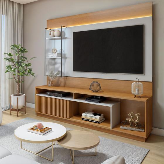 Imagem de Rack com Painel para TV até 65 Polegadas 100% MDF com LED Granada