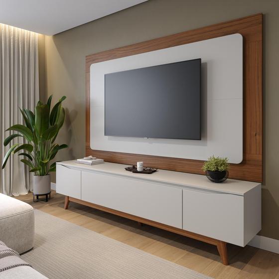 Rack com Painel para Tv até 75 Polegadas 180cm Flynt Oslo - Espresso Móveis Imagem de Rack com Painel para Tv até 75 Polegadas 180cm Flynt Oslo