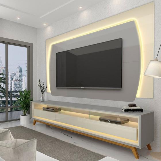 Imagem de Rack com Painel Para TV até 90 Polegadas com LED 220cm Elegance Yescasa 100% MDF
