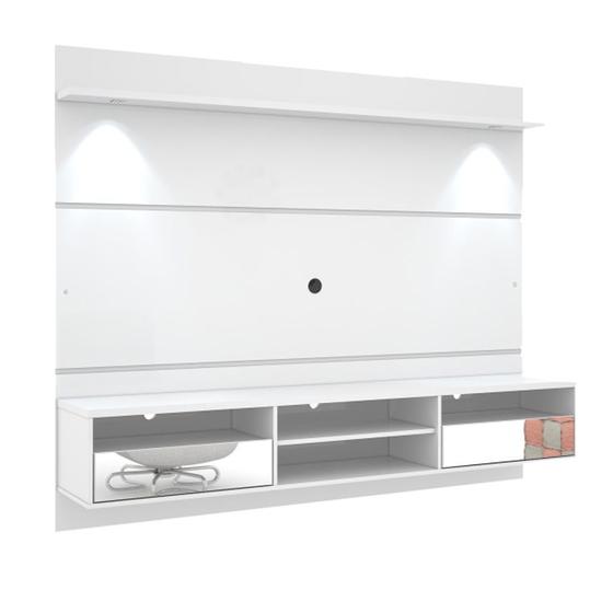 Imagem de Rack Com Painel Suspenso 2 Gavetas E Led Branco Mirarack