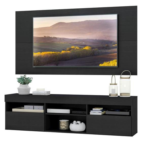 Rack com Painel TV 65" com 2 portas Londres Multimóveis V3334 Menor preço em Rack com Painel TV 65" com 2 portas Londres Multimóveis V3334