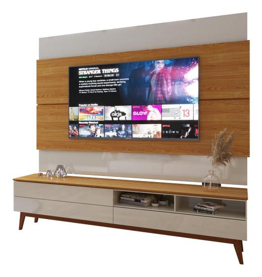 Imagem de Rack com Painel Wall 1.8 Off White com Nature - MoveisAqui