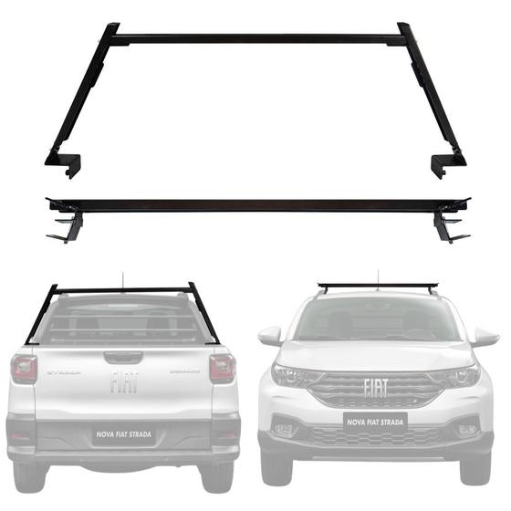 Imagem de Rack De Caçamba Fiat Strada 2020 A 2024 + Rack De Teto