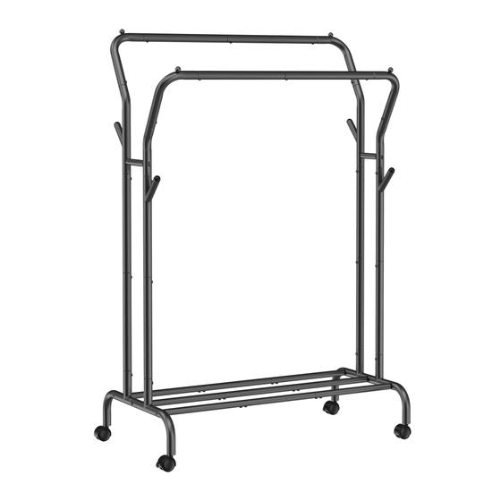 Imagem de Rack de Roupas SONGMICS com Rodas Duplas - Capacidade 100kg - Preto