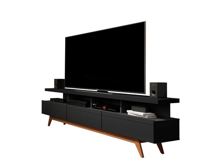 Imagem de Rack de Sala Preto para TV 60" Vivare Wood 1,80 Germai