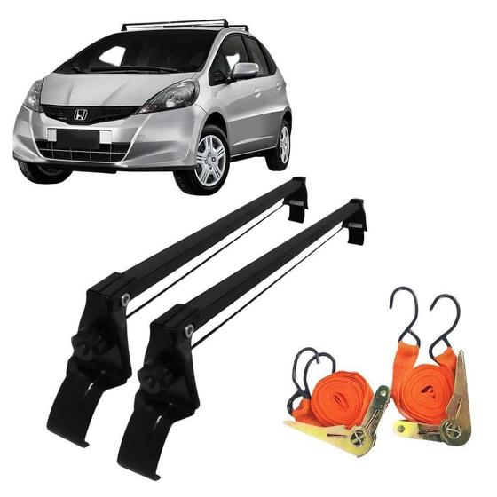 Imagem de Rack De Teto Bagageiro + 2 Cintas Honda Fit Ano 03/13