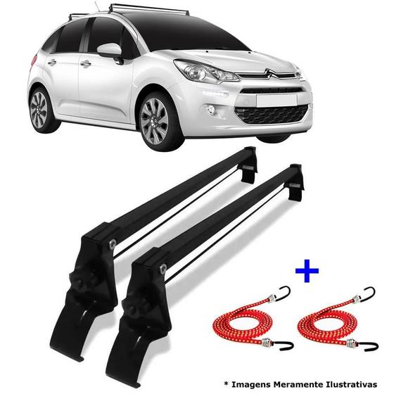 Imagem de Rack De Teto Citroen C3 4P 2013 A 2021 + 2 Elástico Carga