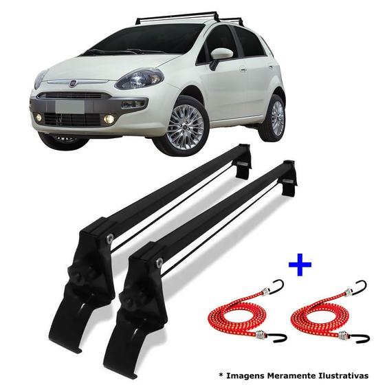 Imagem de Rack de Teto Fiat Punto 4 Portas 08 até 17 + 2 Elásticos Carga