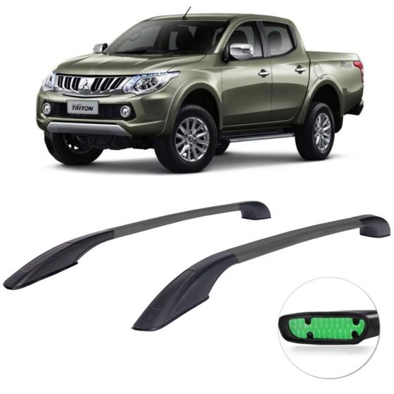 Imagem de Rack de teto longarina preta mitsubishi l200 triton sport 2017 a 2021