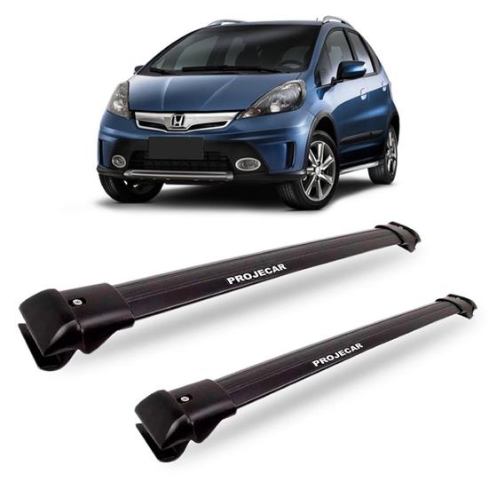 Imagem de Rack De Teto Travessa Honda Fit Twist  13/15 Slim Preto 45kg