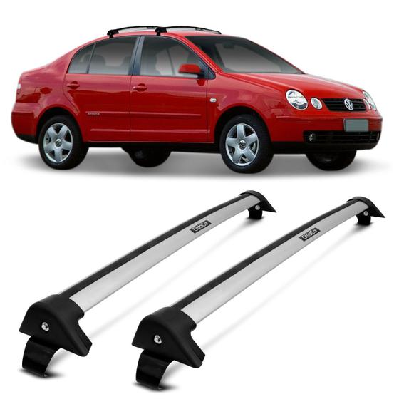 Rack de Teto Travessa L World Polo Sedan 2003 a 2014 Prata Suporta 45KG Menor preço em Rack de Teto Travessa L World Polo Sedan 2003 a 2014 Prata Suporta 45KG
