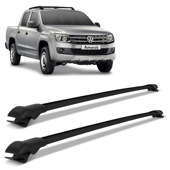 Imagem de Rack De Teto Travessa Larga Amarok 2010 a 2019 Preto Suporta 35KG Projecar