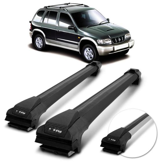 Imagem de Rack de Teto Travessa Slim Kia Grand Sportage 93 a 2002 Preto Prata 45Kg