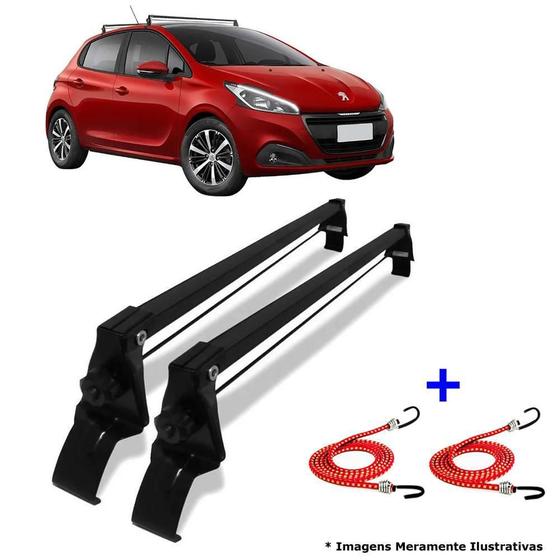 Imagem de Rack De Teto Vhip Peugeot 208 2013 A 2020 + 2 Elástico Carga