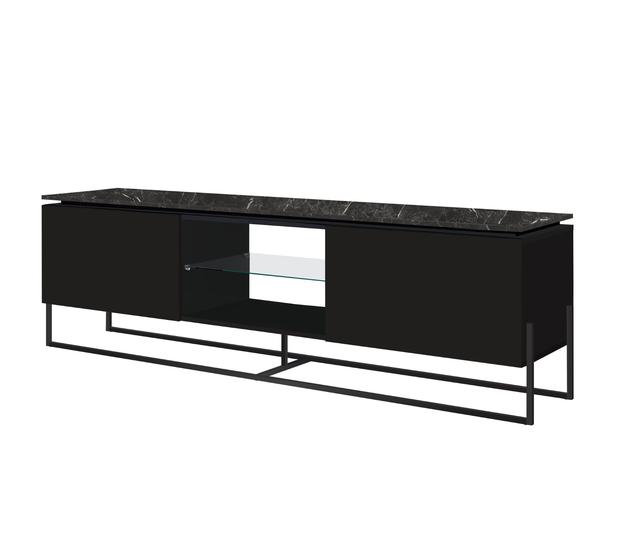 Imagem de Rack Dock 1,80 MT (LARG) cor Marquina com Preto Base Preta - 58079