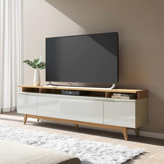Rack Flynt 2.2 ST para TV até 75'' Off White/Natural - Província Menor preço em Rack Flynt 2.2 ST para TV até 75'' Off White/Natural - Província