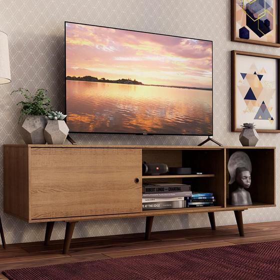 Rack Madesa Dubai para TV até 65 Polegadas com Pés - Rustic Menor preço em Rack Madesa Dubai para TV até 65 Polegadas com Pés - Rustic
