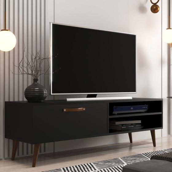 Imagem de Rack Miami Home Theater TV Até 55 Polegadas 125 cm 1 Porta 1 Prateleira Sala de Estar Preto