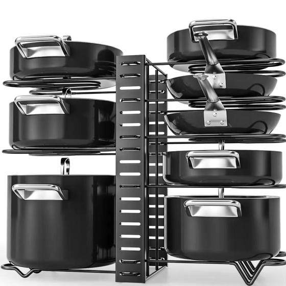 Rack Organizador de Panelas Suporte Ajustável Modular 8 Posições Maxx Menor preço em Rack Organizador de Panelas Suporte Ajustável Modular 8 Posições Maxx