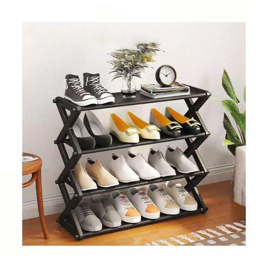 Rack Organizador de Sapatos Livros Sapateira Multiuso Vertical 4 Andares Menor preço em Rack Organizador de Sapatos Livros Sapateira Multiuso Vertical 4 Andares
