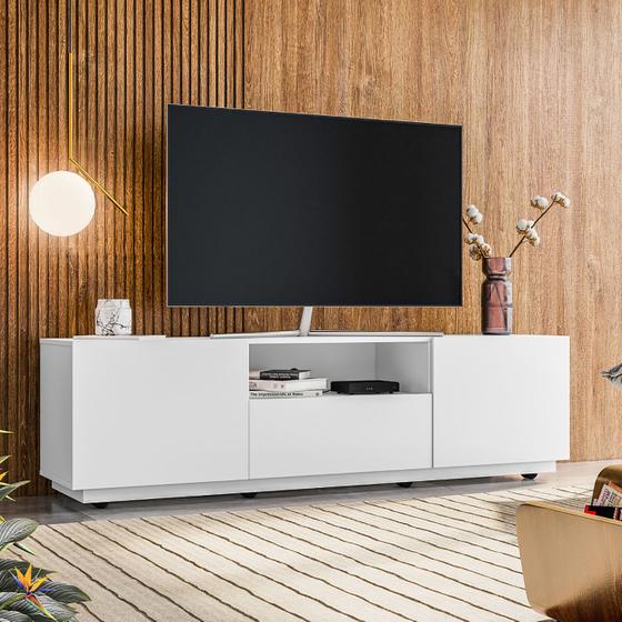 Rack para Sala de Estar TV até 65 polegadas Royal Branco - Olivar Móveis Menor preço em Rack para Sala de Estar TV até 65 polegadas Royal Branco - Olivar Móveis