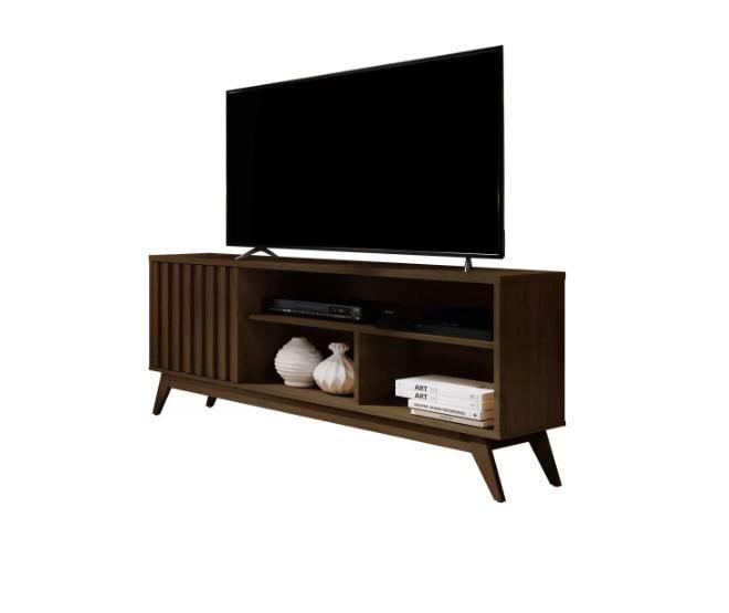 Imagem de Rack para TV 55" Retro Sala Apartamento Pequeno Malbec Wood Giga Moveis