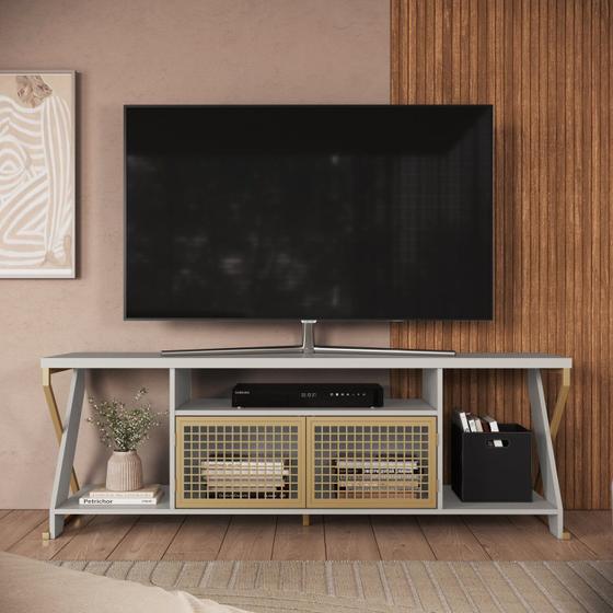 Ponto Rack Rack para Tv 60 Polegadas Rgb Industrial P1033 Arena / Dourado - Placa ...